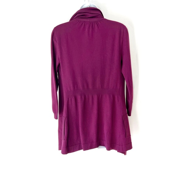 Theory Maritza B New Steady Drape Front Wool Cardigan Sweater Berry Small - Picture 5 of 16